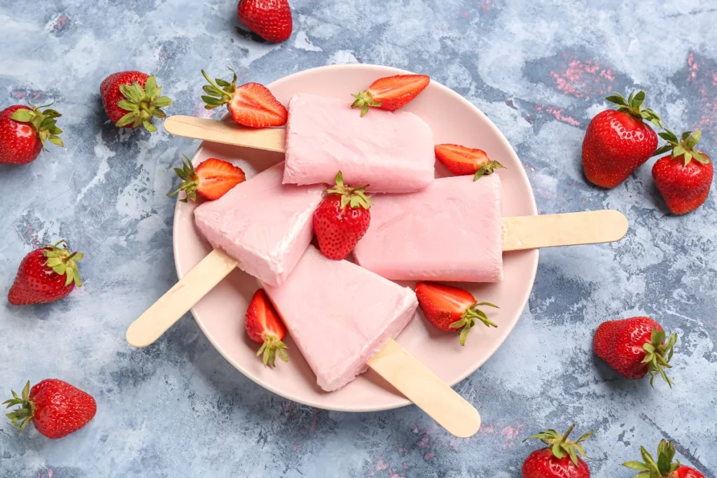 Strawberry Yogurt popsicles