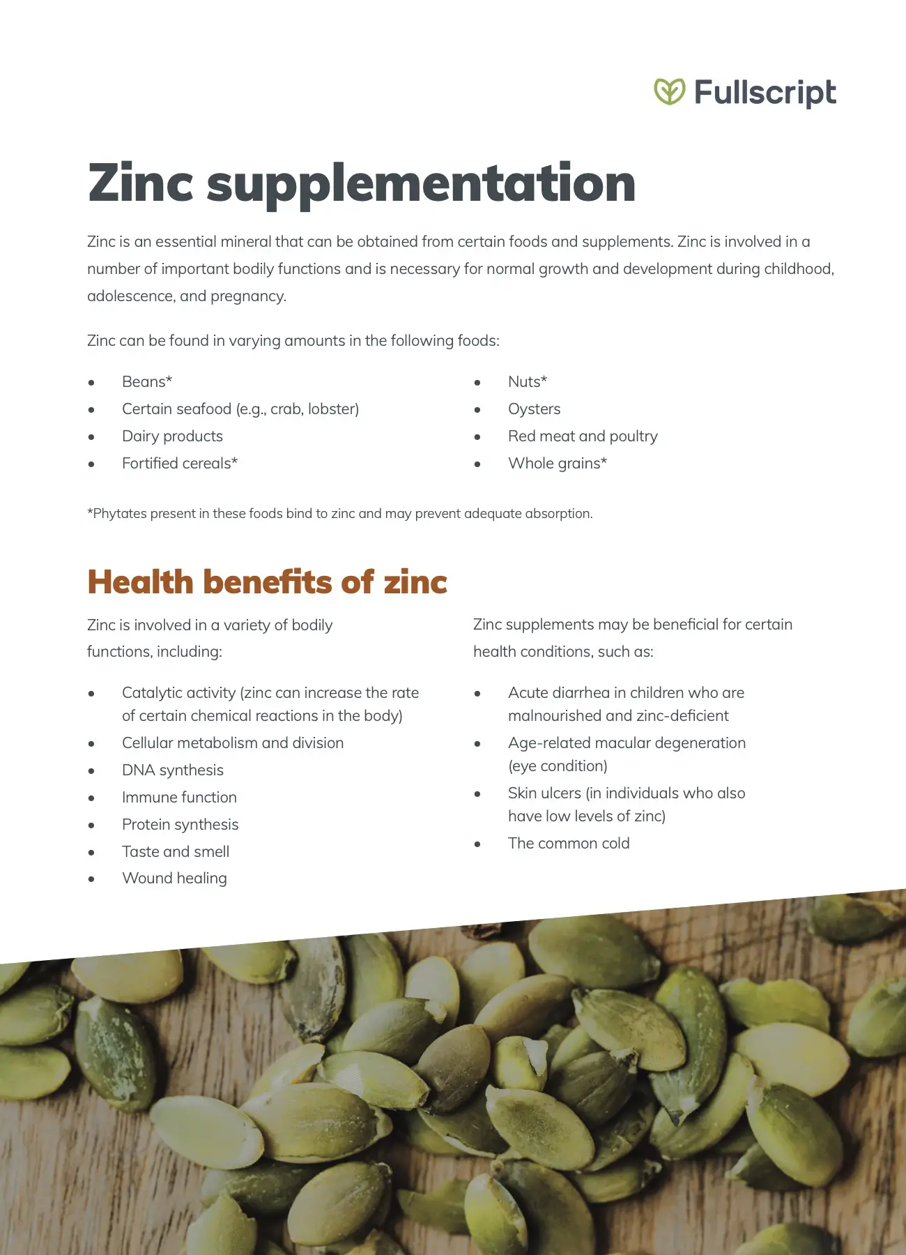 Health Benefits of Zinc